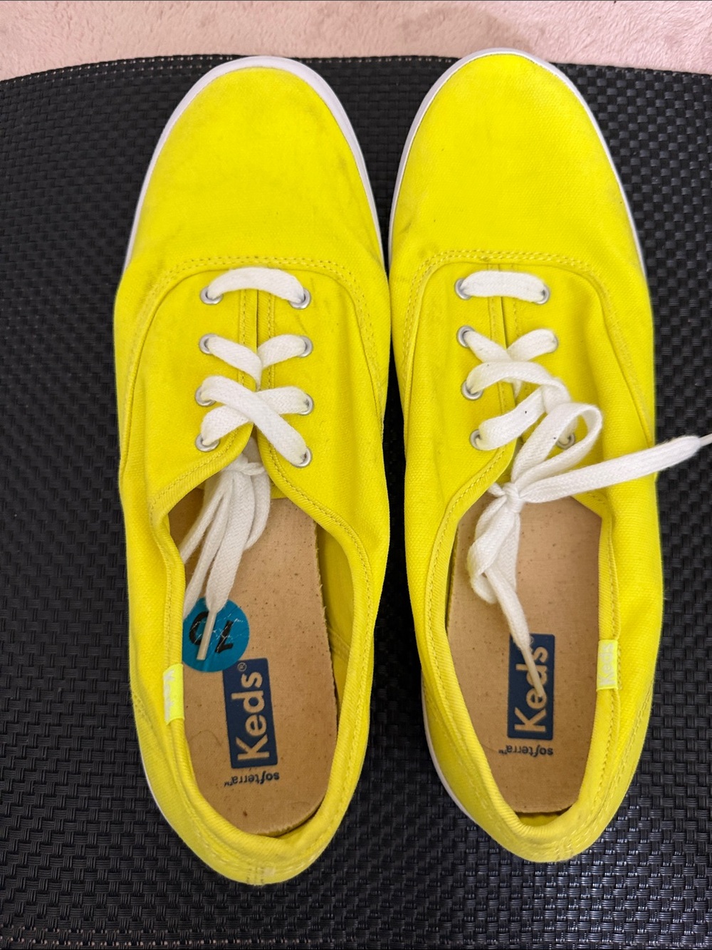 Keds Kids Canvas Sneakers in Yellow with White Laces